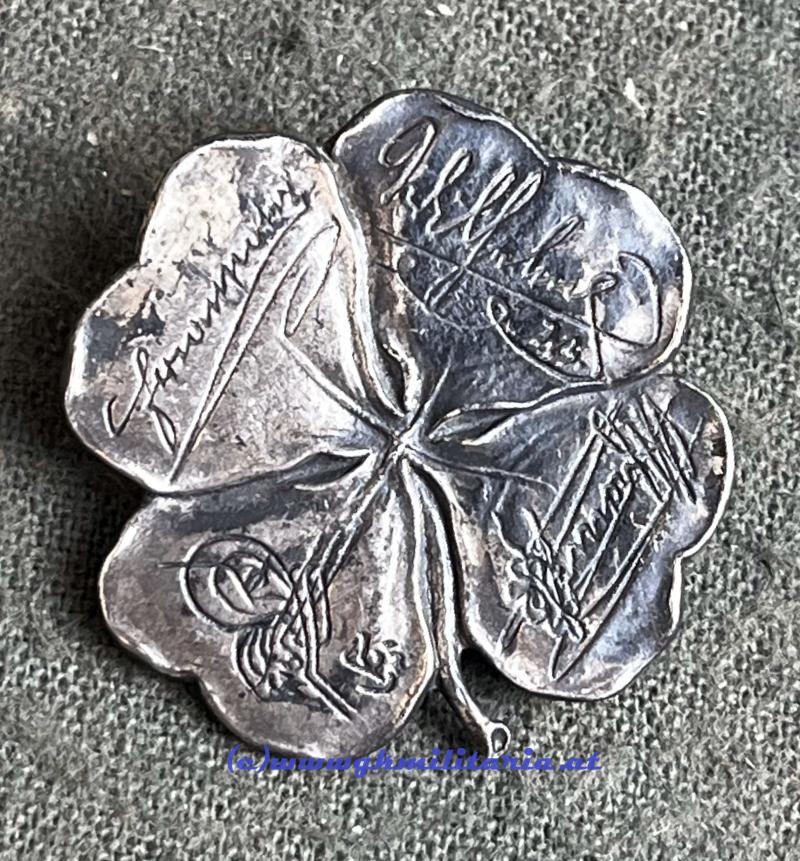 kuk Patriotisches Abzeichen - Viererbund mit Türkei! - Kleeblatt mit Kaiser-Signaturen - Kaiser FJ I.!