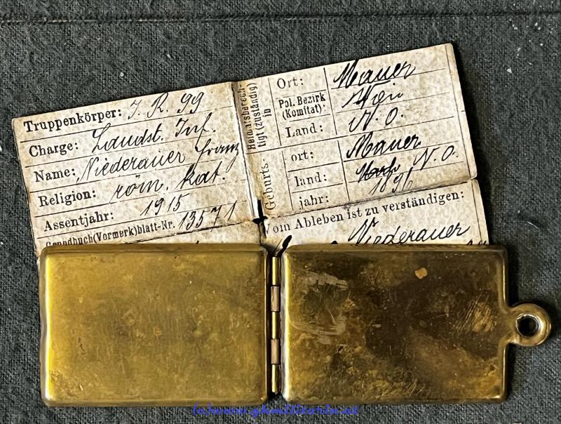 k.u.k. Erkennungsmarke - Infanterie-Regiment Nr. 99 !!