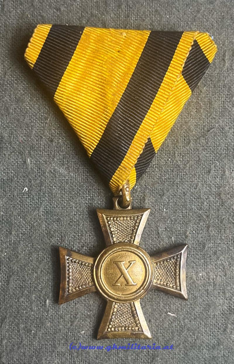 k.u.k. Militärdienstzeichen für X Jahre für Mannschaften und Unteroffiziere!